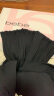 bebe春夏系列女士绣花领收腰百褶纯色短袖针织连衣裙130903 黑色 S 晒单实拍图