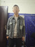 择肯春季帅气工装拼接2021年复古宽松韩版休闲夹克百搭潮流牛仔外套男 黑绿 L【130斤左右】 实拍图