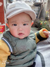 李晨曦（Lichenxi）宝宝帽子秋冬季鸭舌帽男女童可爱超萌小猪春秋婴儿遮阳棒球帽 小猪鸭舌帽 米色 均码/可调节  6-24个月46-50CM 实拍图