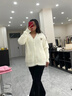绘诗慧宽松毛衣女慵懒风2024新款韩版秋冬外穿针织外套开衫马海毛女装V 软糯蝴蝶胸针毛衣开衫【奶白】 均码 【建议120斤内】 实拍图