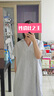 无印良品 MUJI 女式 麻 水洗 开领半袖连衣裙 女装汉麻裙子夏季 BC2JLA4S 米白色条纹 L 165/88A 实拍图