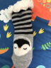 北虞袜子袜子袜子防滑儿童加绒地板袜中筒袜保暖地毯袜圣诞袜新年袜 小企鹅 XL码（脚底18cm建议6-10岁） 晒单实拍图