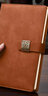 木雷 商务笔记本本子文具定制加厚带扣礼盒套装带笔磁扣可印logo记事本办公用品开会议工作日记本记录本 601-A5棕色 实拍图