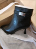 ZHR靴子女冬季时尚百搭短靴女增高显瘦细跟女靴 BQ107A 黑色 37  实拍图