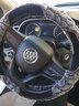 适用于汽车方向盘套冬季短毛绒别克新英朗昂科威plus君威君越昂科拉凯越GL8冬天保暖车把套防滑吸汗 灰色 实拍图