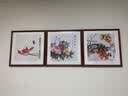 紫腾随轩齐白石装饰画新中式客厅背景墙面挂画卧室饭厅餐厅水墨虾壁画实木 蜻蜓荷花B款 50*50cm（有机玻璃）（默认红木色框） 实拍图