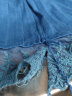 加绒加厚2020秋冬季新款连衣裙女长款过膝配的蕾丝针织毛衣裙 蓝色 M 建议85-100斤 晒单实拍图