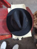 Mr DUCK手工超细羊毛帽子男英伦礼帽 黑色爵士帽女 绅士帽四季款藏族毡帽 MW186232-大边皇家黑（纯羊毛） M（适合56-58cm头围） 实拍图