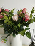 野派欧式复古保加利亚玫瑰仿真花束假花绢花客厅装饰陶瓷花瓶花艺摆件 单枝浅粉玫瑰 实拍图