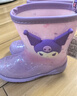 Hello Kitty儿童雨鞋女童中筒防滑雨靴库洛米小孩宝宝水鞋 梦幻紫 160mm 实拍图