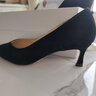 7or9 黑茶 黑色单鞋舒适职业细跟5cm百搭尖头空气棉高跟鞋送女友礼物 黑茶（宽楦版） 配饰需要另外购买 36 实拍图