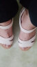 红蜻蜓凉鞋女夏季透气露趾一字带皮凉鞋软底妈妈鞋女鞋WTK23336米白色39 实拍图