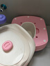 世纪宝贝（babyhood）儿童马桶坐便器 宝宝马桶辅助器多功能马桶圈 三合一分体式座便器 PU软垫 石桃红 (赠刷子） 实拍图