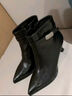 ZHR靴子女冬季时尚百搭短靴女增高显瘦细跟女靴 BQ107A 黑色 36  实拍图