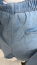 浪莎（LangSha）天丝牛仔短裤女夏季薄款高腰学生中裤休闲宽松显瘦冰丝阔腿五分裤 浅复古 2XL 【适合129-145斤】 实拍图