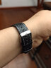 BYIA【销量1万+】表带真皮手表带男款牛皮适用原装卡西欧DW浪琴天梭华为手表表带GT4 gt6皮表链gt5软皮 黑色白线银色针扣 20mm 实拍图