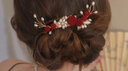 千宝莱气质红色山茶花发夹女后脑勺古风发卡古典侧边夹旗袍新娘敬酒头饰 红色山茶花发夹 实拍图