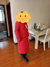 雅鹿新款女装修身长款大毛领时尚白鸭绒显瘦保暖加厚羽绒服LD 红色 180/XXXL 实拍图