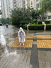SHUKIKU儿童雨衣幼儿园小学生防霉亲肤雨衣户外雨披透明款黄色猫咪XL码 实拍图