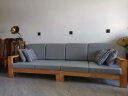 公熊（GXIONG） 公熊家具 沙发实木沙发客厅北欧实木木质沙发实木沙发小户型沙发 原木色（灰色布套） 四人位 实拍图