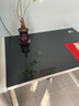 猫耳朵电脑桌台式家用经济型笔记本钢化玻璃电脑桌竞技桌简约现代写字桌 升级款100*60*75黑玻璃+白架 实拍图
