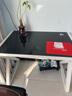 猫耳朵电脑桌台式家用经济型笔记本钢化玻璃电脑桌竞技桌简约现代写字桌 升级款100*60*75黑玻璃+白架 实拍图