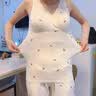 Mom Jane哺乳背心吊带纯棉孕妇装春秋款打底衫内搭喂奶月子服内衣免穿文胸 粉印樱桃（莫代尔棉-可拆罩杯） M(建议体重85-100斤) 实拍图