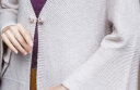 逸红颜 知婳 外搭2022春季新款含羊毛弹力中式盘扣喇叭袖针织开衫 米色 （现货） L 晒单实拍图