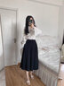 浪莎（langsha）七分阔腿裤裙女2023年夏季高腰宽松百搭中长裙休闲半身裙裤子 实拍图