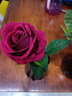 伊芙美 仿真玫瑰花客厅装饰电视柜插花摆设绢花单支塑料假花花束电视柜摆件 深红色 手感玫瑰花 实拍图