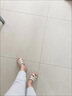 百林猴拖鞋女夏外穿夏季一字拖软皮时尚软底防滑孕妇妈妈拖女士皮凉拖鞋 米色 37 实拍图