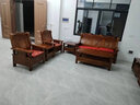 中酷 实木沙发三人位红椿木沙发中式现代实木客厅沙发仿古木质沙发 三人位+长茶几【胡桃色】 实拍图
