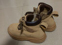 百丽童鞋冬保暖儿童靴子男童马丁靴女童加绒短靴皮靴 驼色31码 实拍图