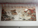 酣墨香客厅装饰画新中式挂画山水画办公室画沙发背景画风景画靠山图壁画 AM101【海纳百川】 140x60cm 黑框(铝合金框+油画布) 实拍图