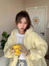 相伊恋人羽绒棉服女25年秋冬季中长款加厚棉衣外套新款宽松棉袄学生面包服 奶黄色 M 【适合100-120斤】 实拍图