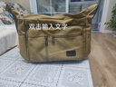 男包单肩帆布包包运动休闲男士大容量多层次挎包时尚简约斜挎包复古邮差多功能背包ipad包可印字定制 卡其色长35高26厘米 实拍图