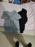七匹狼t恤男短袖纯棉男士夏季半袖T恤运动休闲宽松v领全棉打底衣汗衫 V领2件(浅灰+黑色) M (165) 推荐体重80-110斤 实拍图