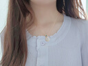 Jay【七夕礼物】和田玉吊坠925银四叶草项链女平安扣送女友 玉环项链（配证书） 实拍图