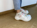 梵科洞洞鞋女厚底甜美潮流外穿休闲增高洞洞凉鞋 白色 230mm 【35-36】 实拍图