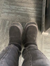 ZHR则则雪地靴女厚底冬季新款舒适防滑真牛皮东北棉鞋加绒加厚保暖面包靴 黑色-GZ08 37 实拍图