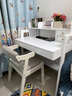 松悦堂 全实木书桌学习桌椅组合套装家用简约学生写字台带书架 白色书桌+实木椅 100*60*105cm 实拍图