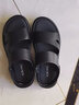 奥康凉鞋男夏季新款韩版男士凉鞋真皮日常休闲户外沙滩鞋驾车软底潮流 黑色 40 250mm 实拍图