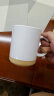 陌上纤虹陶瓷马克杯陶瓷水杯550ml陶瓷咖啡杯带勺盖茶杯 陶瓷办公杯父亲节 赫兹杯（白色）+盖勺垫 实拍图
