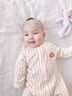 优奇婴儿衣服春秋新款连体衣纯棉宝宝秋款哈衣全棉内衣新生儿睡衣爬服 春秋【绵柔】奶油杏 73cm 实拍图