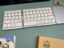 安麦威 超薄折叠无线蓝牙键盘鼠标套装 安卓手机平板笔记本电脑ipad通用小型便携带数字向日葵远程 【三折叠触控版】银色 实拍图