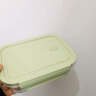 欣美雅（xinmeiya） 上班族微波炉加热饭盒男生大容量学生水果盒便当盒耐热玻璃碗带盖泡面碗便当盒 抹茶绿大长两隔+餐具 实拍图
