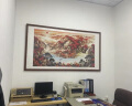 良木新中式客厅风景装饰画山水画靠山图沙发背景墙壁画鸿运当头挂画 A-鸿运当头-典雅红褐实木框 70*160CM-高清微喷 实拍图