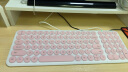 航世（BOW）HW098AS-2 办公有线键盘 超薄便携复古圆帽键盘 笔记本台式电脑USB游戏键盘 粉色 实拍图