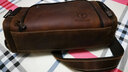 牛船长皮具单肩斜挎包男士真皮休闲运动大容量短途旅行牛皮运动袋 疯马咖啡色-横款 实拍图