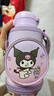 HELLO KITTY儿童保温杯带吸管直饮两用水杯 316不锈钢小学生女生用上学带水杯 库洛米紫色（双用带杯套） 600ml 实拍图